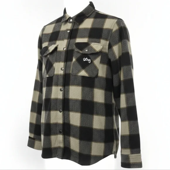 Lifted Research Group LRG Plaid Fleece Shirt Jacket – Size L - Picture 5 of 10